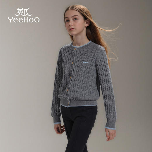 【英氏】【100%澳洲绵羊毛】【110-150】女童秋冬羊毛针织开衫 商品图4