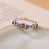 【祥云景和】S925纯银南红玛瑙绿松石珐琅祥云圆形古风戒指【CW-JZ07538】 商品缩略图1