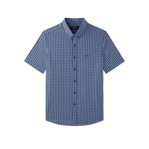 【纯棉】德鲨经典短袖格子衬衫男青年休闲舒适上衣打底衬衣2026夏 商品图4