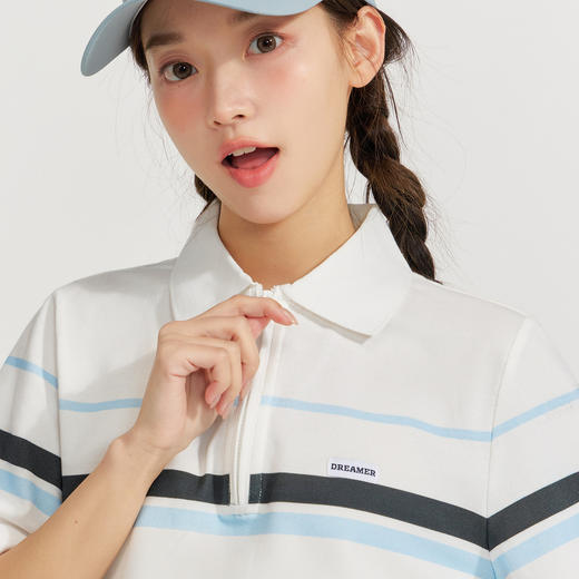 笛莎Deesha 2026年夏季新款青少年polo领学院风条纹T恤 商品图2