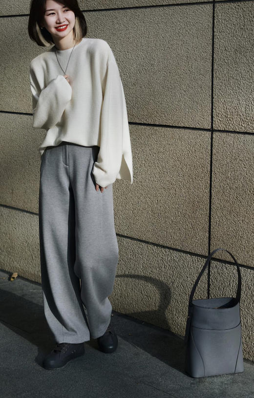 【高品质私服】【IC双面布阔腿裤】利落流畅版型自带长腿滤镜，藏肉又显高G1686-CC【无标出货 介意慎拍】 商品图3