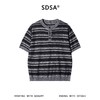 SDSA男装2026新款高贵轻奢休闲条纹亨利领针织短袖T恤百搭简约 商品缩略图0