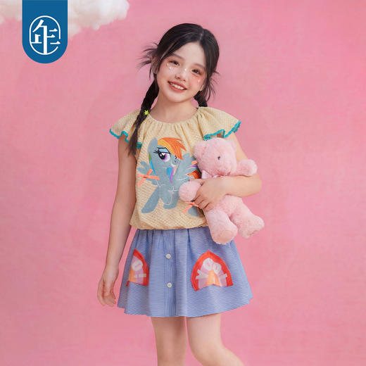 小马宝莉联名年衣童装针织背心女童夏季新款卡通可爱吊带无袖上衣 商品图1