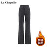 天猫同步【奢级双面定制~内外兼修】拉夏贝尔/La Chapelle松紧抽绳休闲裤女秋冬气质通勤显瘦加绒微喇裤 商品缩略图1