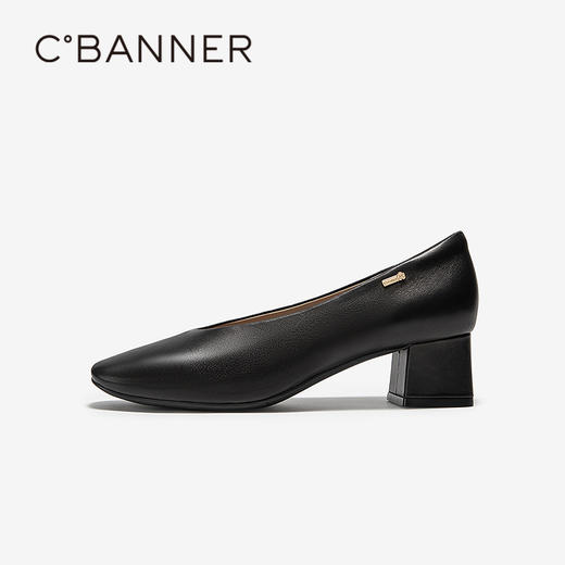 【静音系列】千百度粗高跟裸色羊皮鞋女2026春季新款通勤浅口单鞋A26187266 商品图2