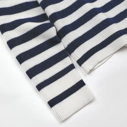 ROMI STUDIO“航海系列”羊毛混纺针织Polo领条纹毛衫RWDSST1800 商品图3