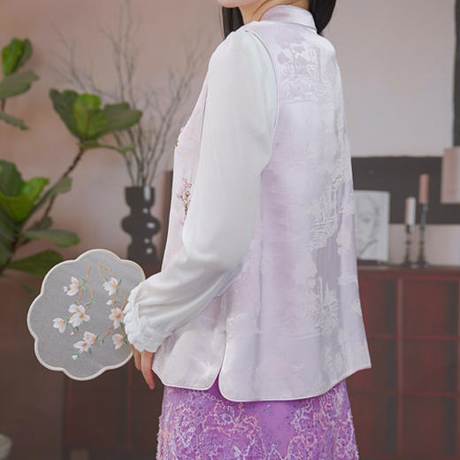 司歌醋酸国风马甲提花盯珠重工艺外套B93G5225 商品图3