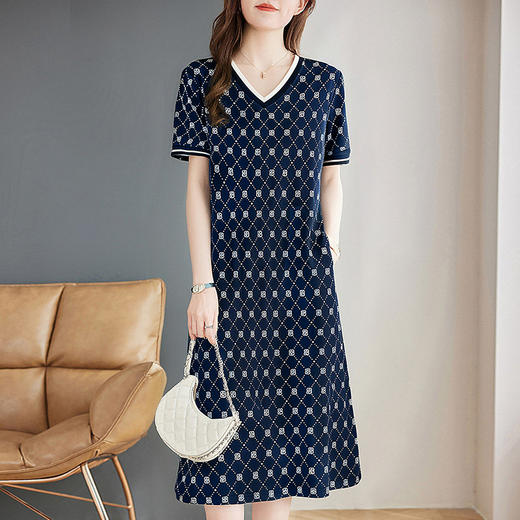 直筒短袖连衣裙女夏季2026新款上衣大码女装宽松纯棉t恤女士裙子 商品图2