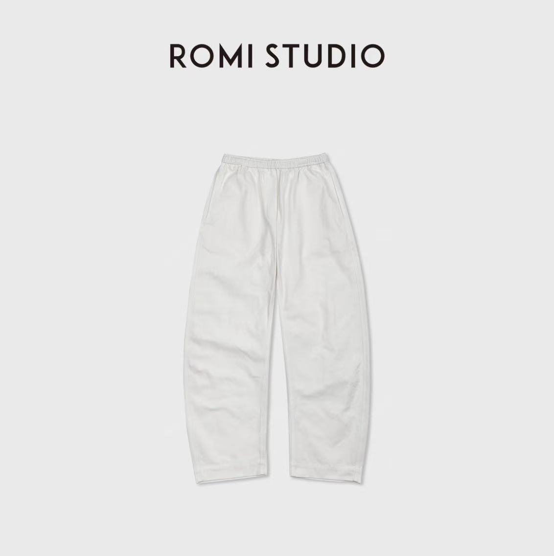 ROMI STUDIO“弯刀裤”全棉挺括肌理感抽绳松紧腰弯刀裤 RWCSX87347
