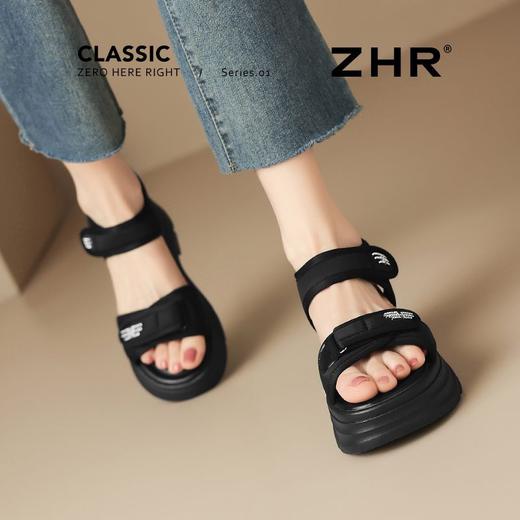 ZHR则则5.5CM厚底运动凉鞋女外穿出夏季百搭魔术贴女士凉鞋松糕底 商品图7