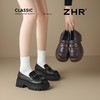ZHR则则厚底增高6cm乐福鞋单鞋女2025新款百搭高跟小皮鞋学院女鞋 商品缩略图6