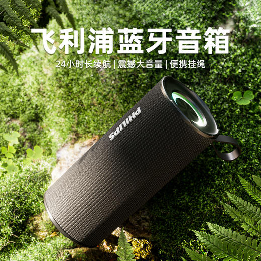 飞利浦（PHILIPS）蓝牙音箱 户外便携音响 低音炮 大音量 超长续航 适用露营聚会车载骑行 黑色TAS3150  商品图4