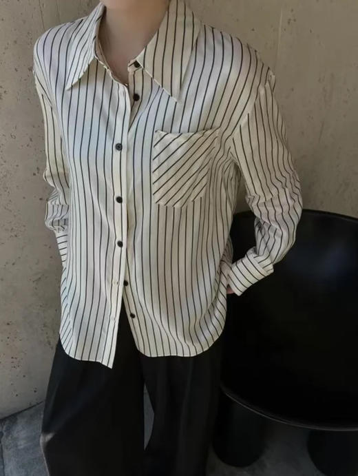 原单极筒条纹衬衫 商品图5