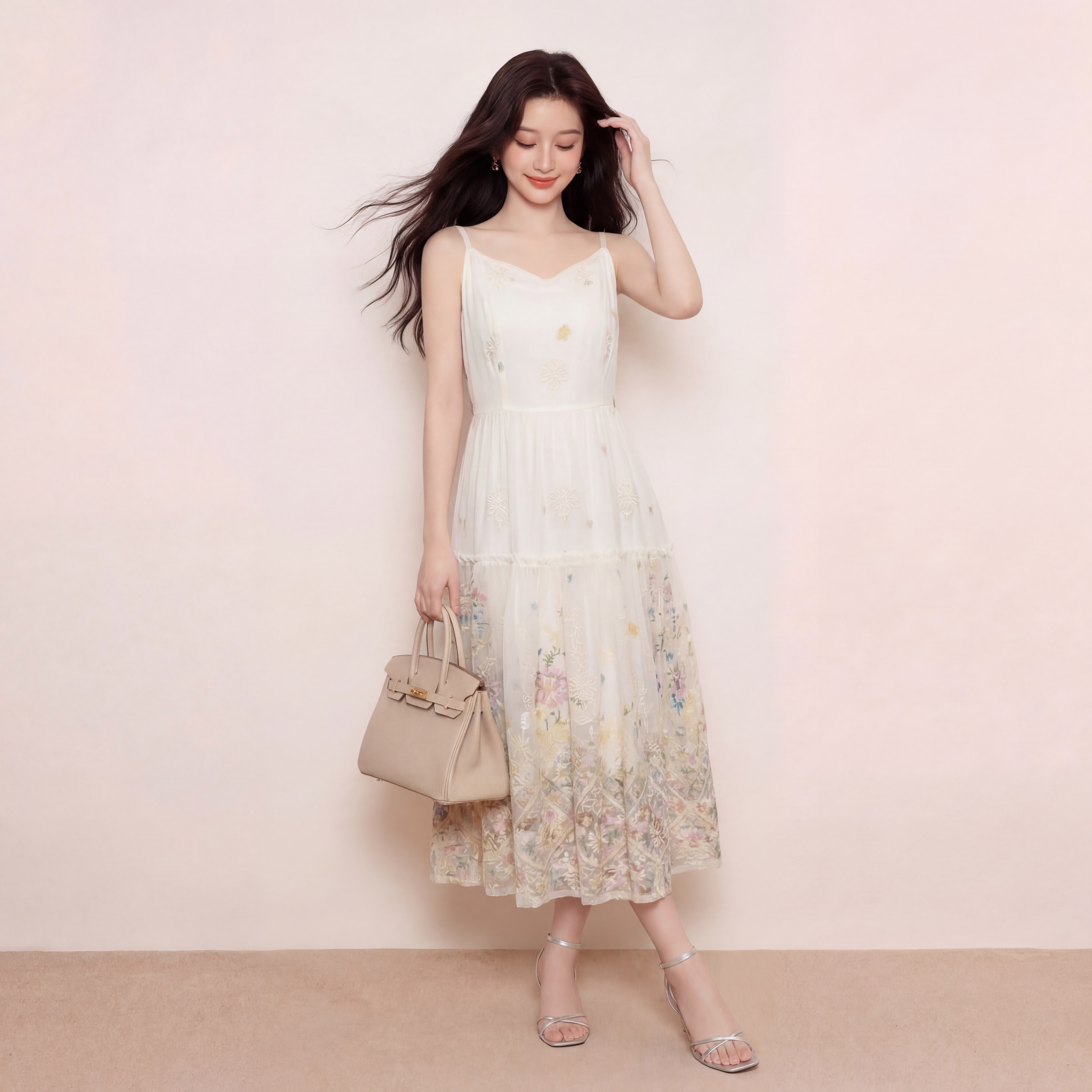 奢姿大码女装2026夏季减龄碎花无袖连衣裙胖妹妹甜美吊带时尚裙子9962854581