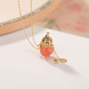 【福禄纳财】S925纯银镀金水红蜜蜡葫芦铜钱镂空吊坠【CW-DZ07250】 商品缩略图1
