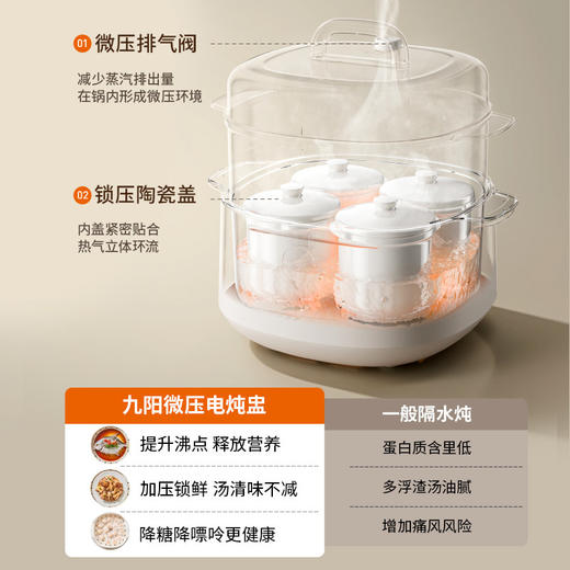 九阳电炖锅隔水炖婴儿辅食锅宝宝煮粥燕窝煲汤锅一锅五胆陶瓷炖盅 商品图3