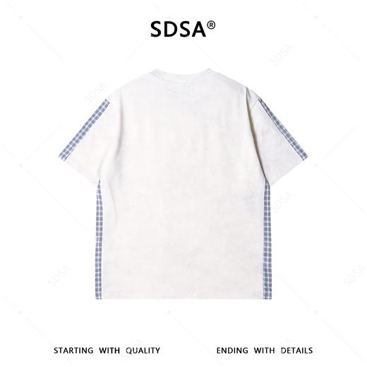 26T159SDSA男装2026新款高贵轻奢美式复古侧边拼接圆领短袖T恤百搭时尚 商品图5