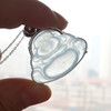 【天然正品】A货翡翠AU750精品白金镶钻镶天然冰种佛公翡翠（吉祥、平安）吊坠项链30.0*29.6*7.6MM（皆取最大值）060326NJS15 商品缩略图3