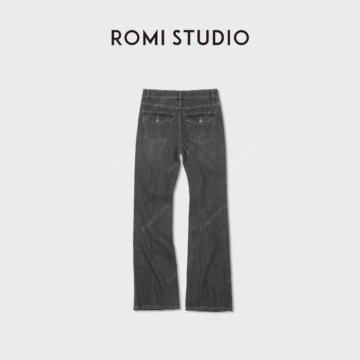 ROMI STUDIO“超模牛仔”新疆棉经典修身牛仔喇叭裤RWCAX87490 商品图1