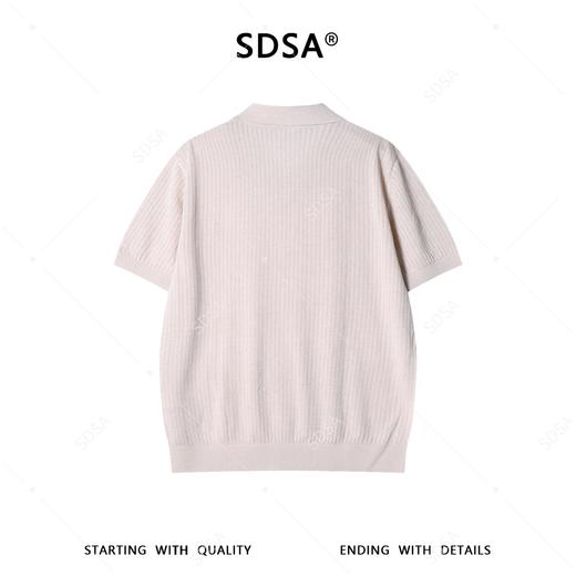 SDSA男装2026新款高贵轻奢简约纯色肌理海鸥领短袖T恤百搭休闲 商品图4