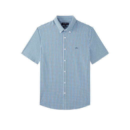 德鲨鲨鱼短袖棉质衬衫男青年经典格纹上衣打底弹力衬衣2026夏新款 商品图4