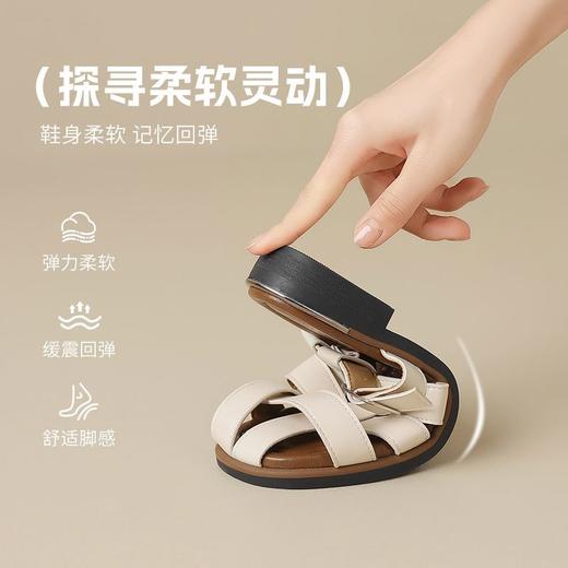 ZHR则则时尚罗马包头拖鞋休闲外穿2025夏季新款编织平底懒人拖鞋 商品图3