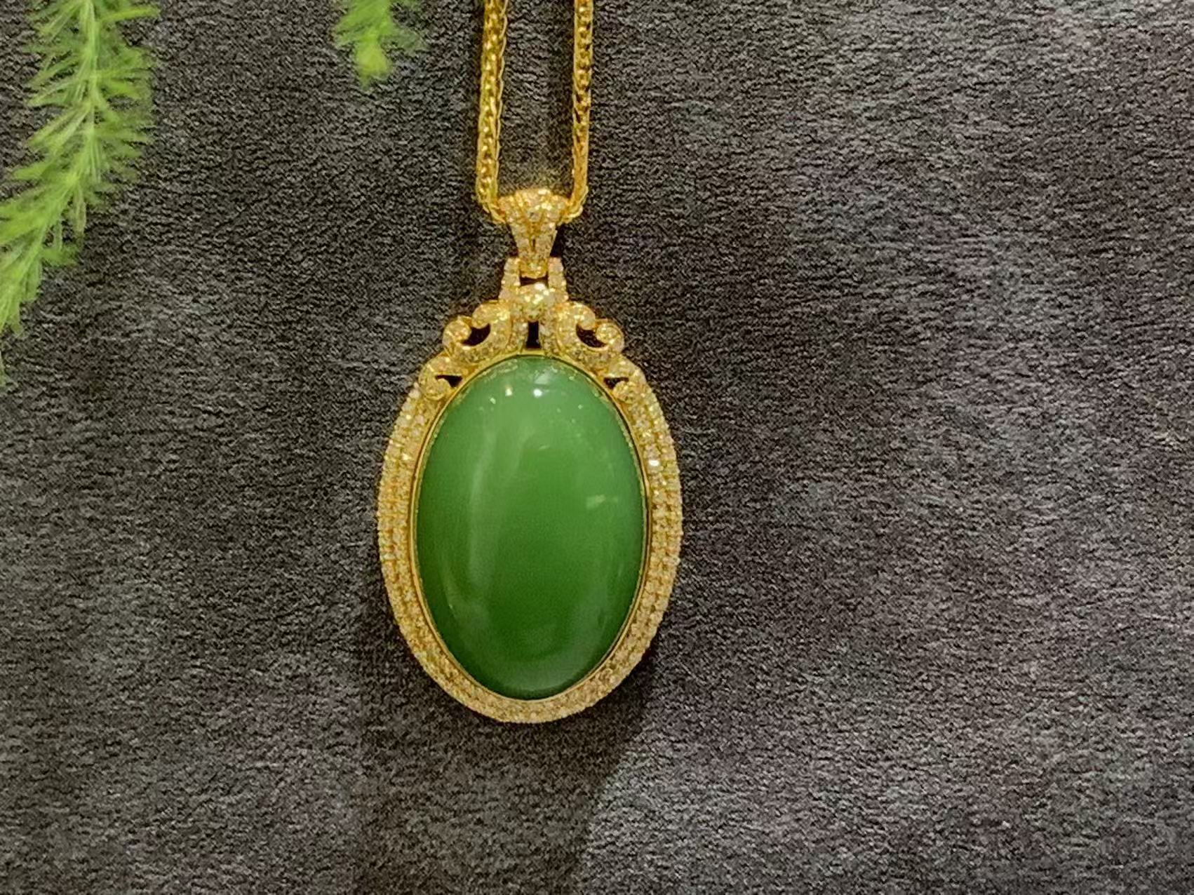 【御珠宫坊】金镶碧玉吊坠