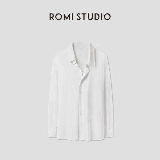 ROMI STUDIO“松弛随性”棉质舒适自在宽松不对称领衬衫 RWCAS65985 商品图2