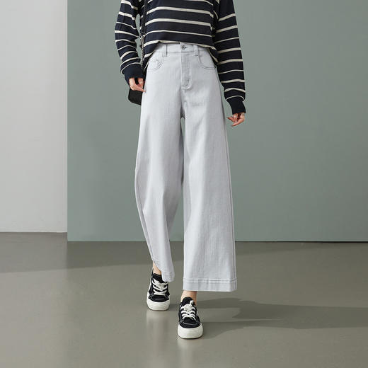 【春新品！九分阔腿裤】逸阳春季新款九分宽松显瘦小个子牛仔裤9160V 商品图5