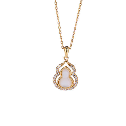 【福满清欢】S925纯银镀金玉髓葫芦套链【CW-XL00517】 商品图4