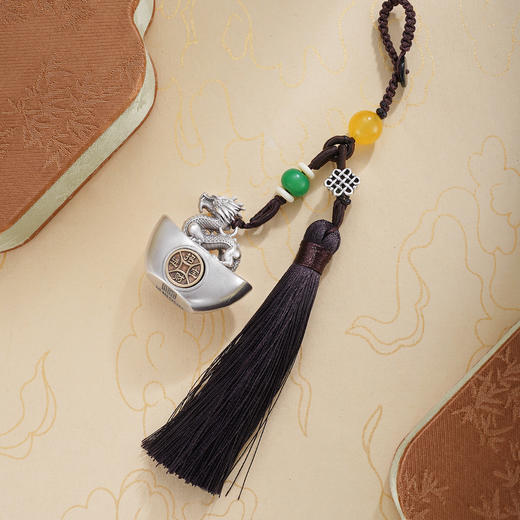 子佩集【祥瑞福辏】S999银钥匙扣【BX0280959】十二生肖元宝原创作品招财进宝可转动2509 商品图6