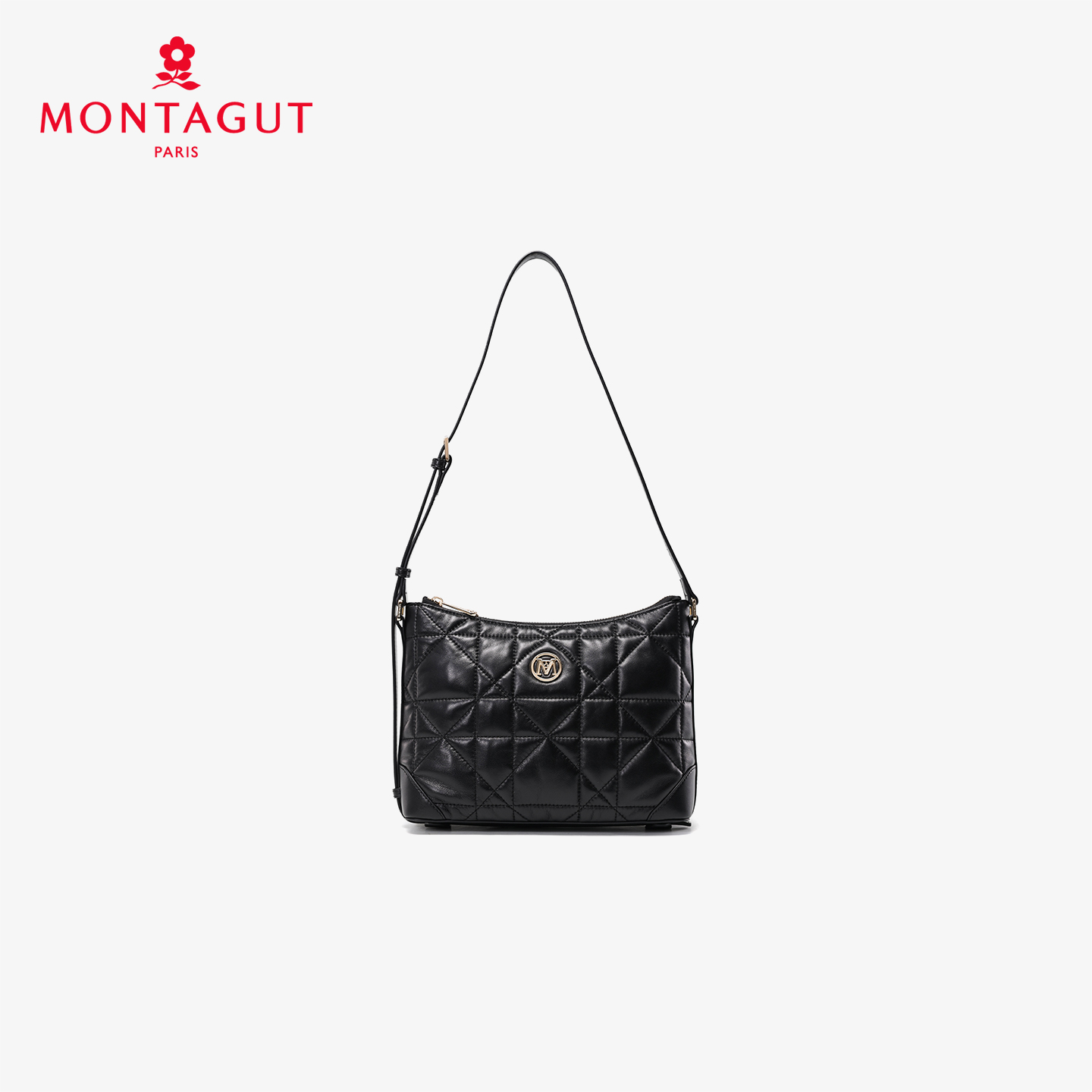 梦特娇女士时尚休闲菱格包可爱风单肩包真皮斜挎包矜贵羊皮旅行包