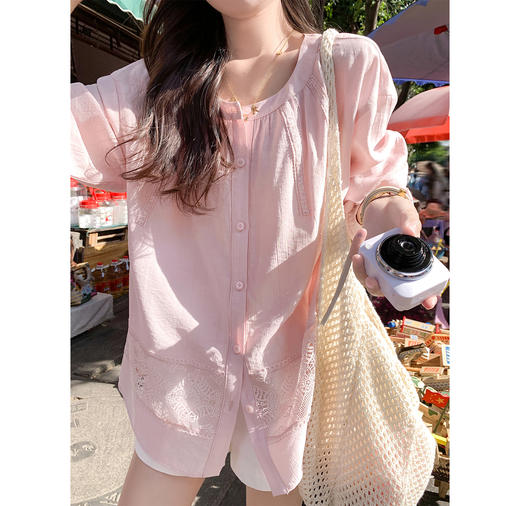 <曾小咸推荐>甜美风宽松休闲衬衫女夏季 商品图0