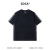 SDSA男装2026新款高贵轻奢美式复古侧边拼接圆领短袖T恤百搭时尚 商品缩略图0