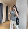 二店y 【3045】 贵气感~珍珠胸袋小香风肌理感浮雕 圆领短袖T恤 商品缩略图13