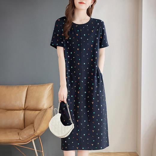 芳妮诗休闲连衣裙女2026新款夏洋气女士纯棉宽松直筒裙子大码女装 商品图0