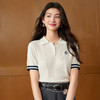 【严选】诗凡黎兰精天丝短袖针织衫2026春夏新款撞色学院风刺绣POLO领上衣7H3131051 商品缩略图4