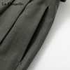 天猫同步【莱赛尔+棉】拉夏贝尔/La Chapelle一粒扣休闲裤女高腰腰带时尚宽松垂感直筒长裤 商品缩略图2