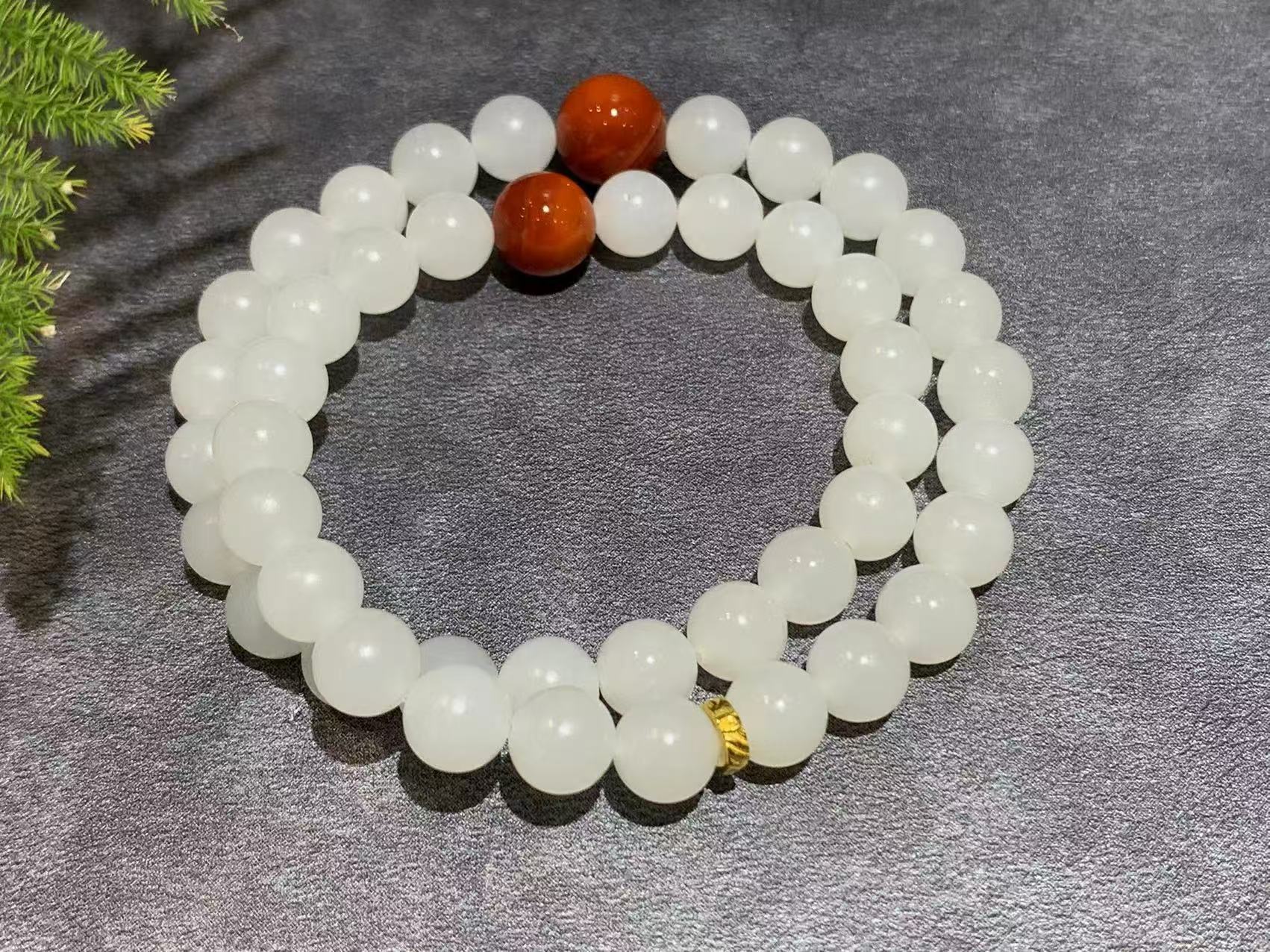 【御珠宫坊】羊脂白玉珠串