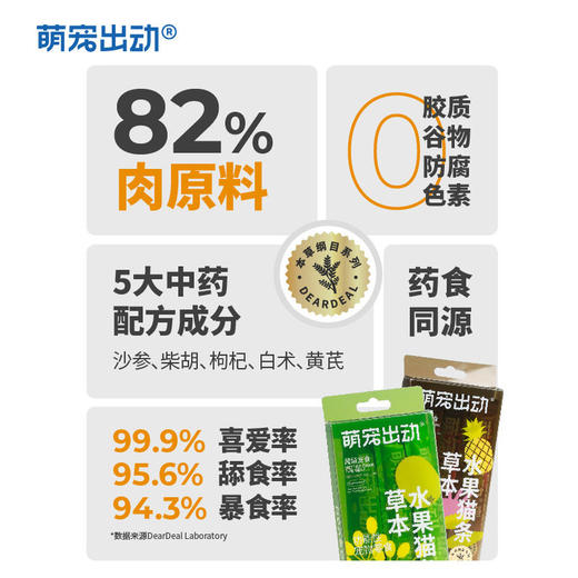 萌宠出动功能草本水果猫条猫零食药食同源营养滋补正品不刮码 商品图1