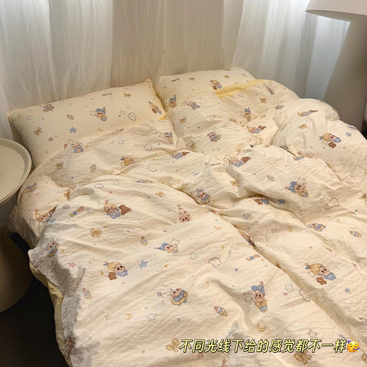 【69元起1套】超高品质谁睡谁爱上的纱四件套来啦!然 自带温柔自然褶皱 不用熨烫就有满满氛围感 面料软糯轻盈，贴身不压身 裸睡、敏感肌、宝妈、学生党都能放心睡 商品图1