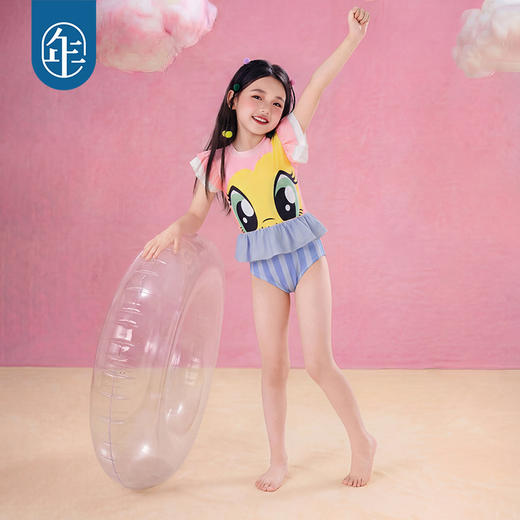 小马宝莉联名年衣童装泳衣女童夏季新款儿童女孩卡通可爱连体泳装 商品图0