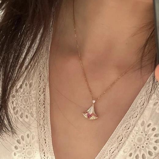 重工打造   粉钻贝母项链  扇子项链   明星同款 商品图1