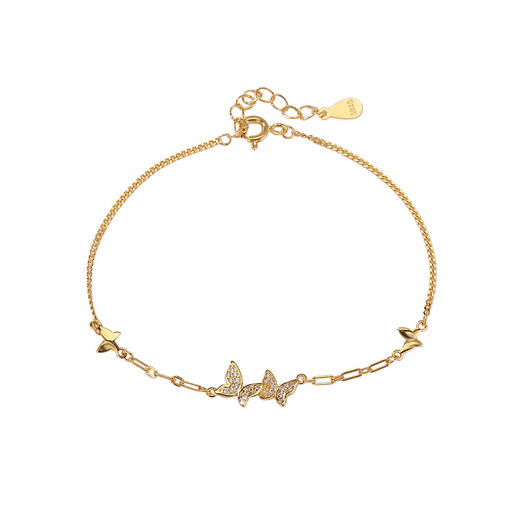 【福蝶翩翩】S925纯银镀金蝴蝶手链【CW-SL11941】 商品图4