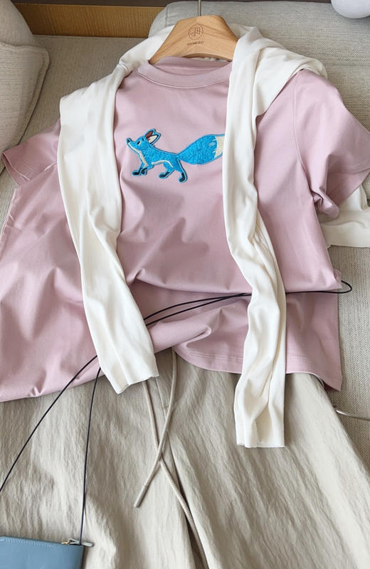 【防晒凉感】噢蜜ooomeooo狐狸🦊刺绣t 商品图14