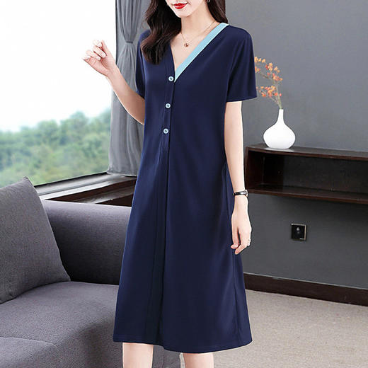 V领连衣裙女夏2026年新款显瘦遮肉胖mm大码女装今年流行爆款裙子 商品图4