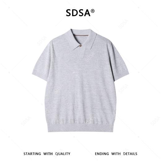 99011SDSA男装2026新款高贵轻奢慵懒风简约纯色翻领短袖T恤百搭时尚 商品图3