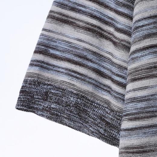 9217SDSA男装2026新款高贵轻奢休闲条纹亨利领针织短袖T恤百搭简约 商品图3