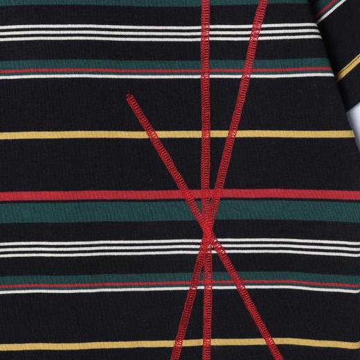 SDSA男装2026新款高贵轻奢复古撞色条纹设计短袖T恤缝线时尚百搭 商品图2