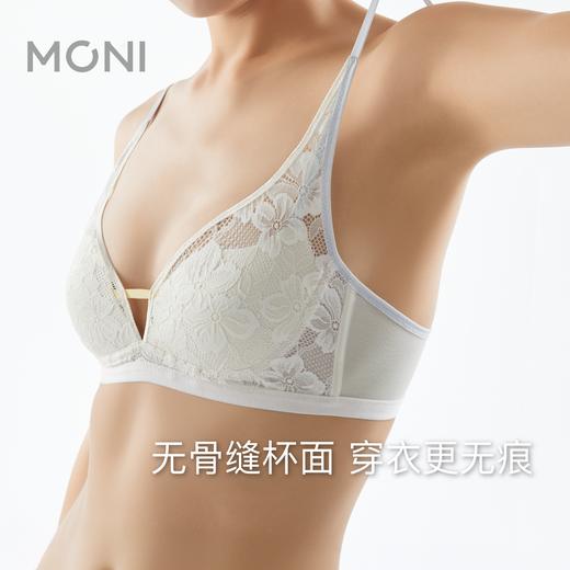 「放轻松」莫妮MONI蕾丝法式内衣薄款简约小胸聚拢性感无钢圈文胸 商品图2